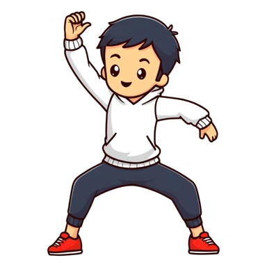 boy doing dab dance move sticker