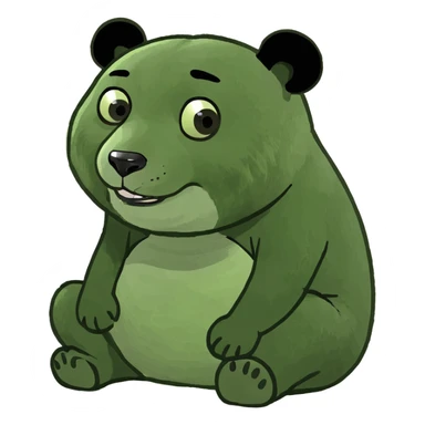 Fat panda pooping sticker