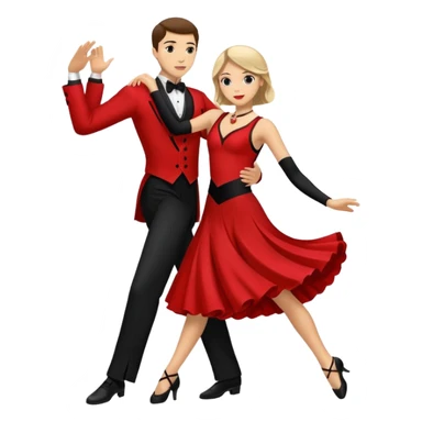 Ballroom dancing with red and black  sticker