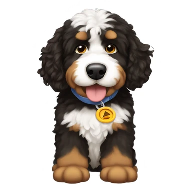 Bernedoodle in airplane sticker