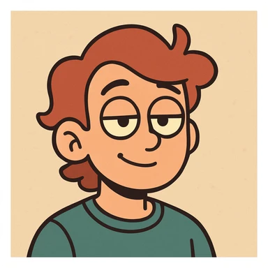 esthetic emoji, modern cartoon style, harmonious colors, relaxed expression sticker