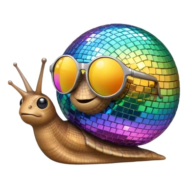 Snail with discoball shell and sunglasses sticker