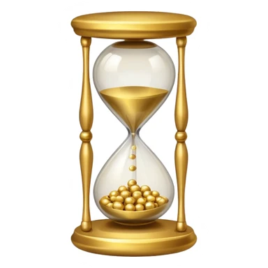 Hourglass with golden small marbles sticker