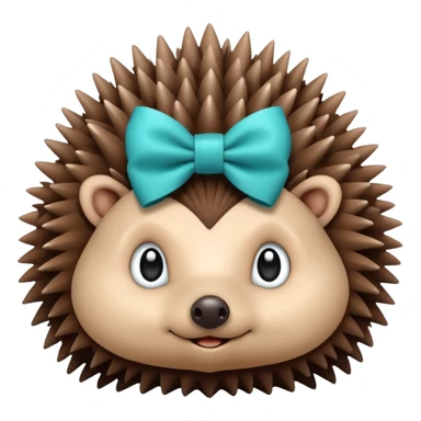 Hedgehog with a turquoise bow sticker