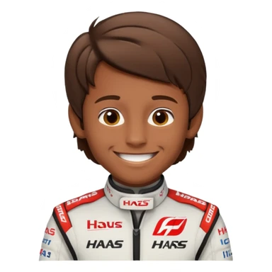 The Formula 1 Driver Oliver Bearman (brown volume hair)in Haas F1 Suit sticker