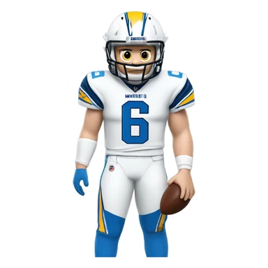 Baker Mayfield in a Chargers powder blue #6 uniform  sticker