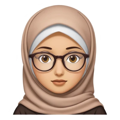 A girl wearing hijab and glassess sticker