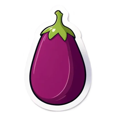 Pink eggplant singular sticker