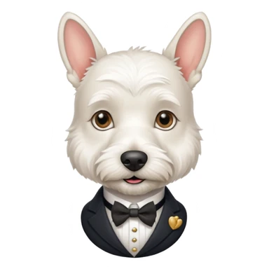 white terrier gentleman sticker