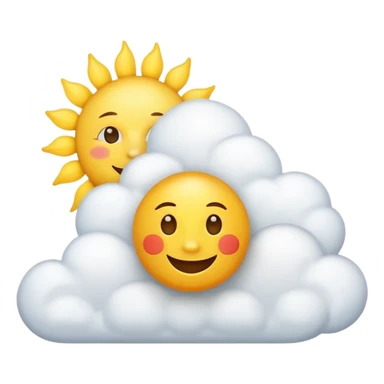 Sunny Cloud, clouds with happy sun sticker