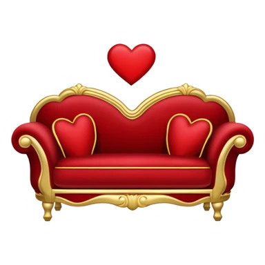 Romantic red and gold elegant royal neat and tidy and elegant heart-couch sticker