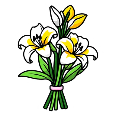 lily flower bouquet sticker