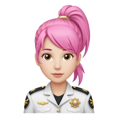 Commander Bloom – pink ponytail pilot in white uniform sticker