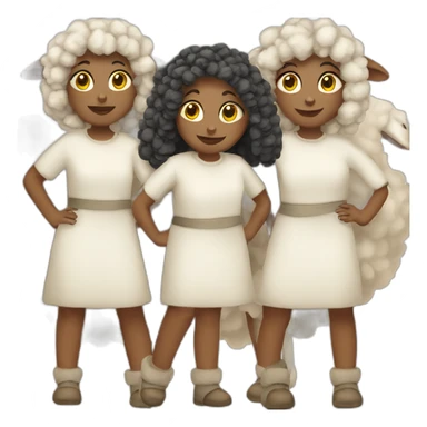 Three girls dressed as sheep sticker