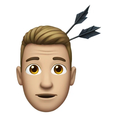 guy with an arrow on the face blue  sticker