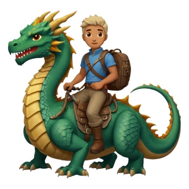 man riding earth elemental dragon sticker