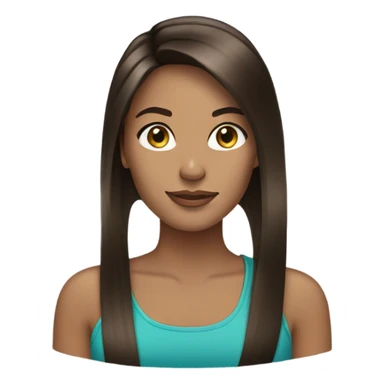 straight hair brunette sticker