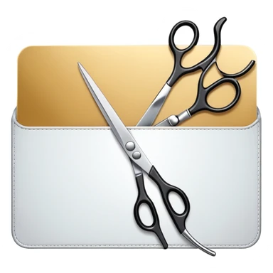 Hair salon gift card with scissors and comb sticker