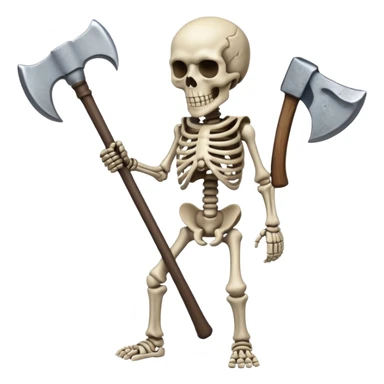  skeleton with axe  sticker