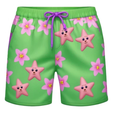 Patrick Star With Green and purple Floral Shorts sticker