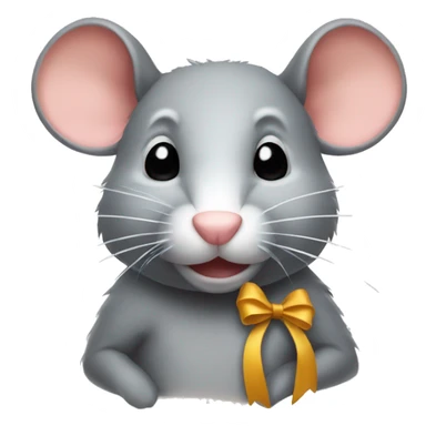 A rat with a bow sticker