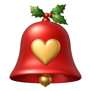 A kiss mark on a Christmas bell sticker