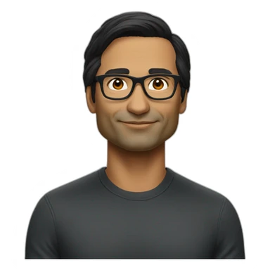 satya nadella in black hair sticker