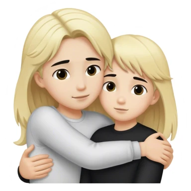 Girl with blonde hair hugging boy with black hair  sticker