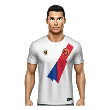 Cristiano Ronaldo avec un t-shirt avec le drapeaux de l Albanie sticker