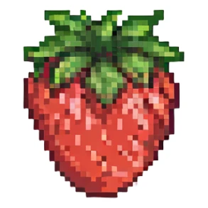 strawberry pixel art sticker