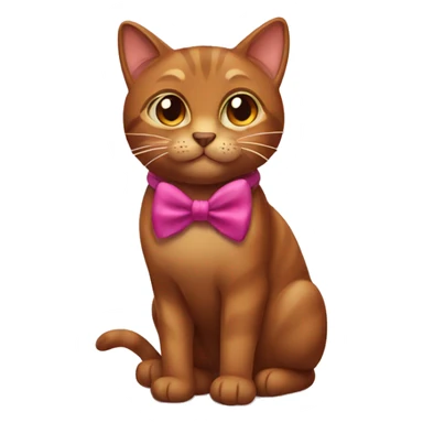 Brown Cat with bow  sticker