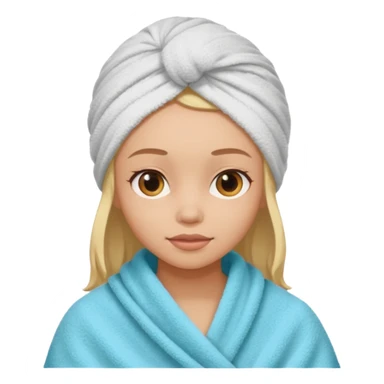 Face care girl hair covered with towel sticker