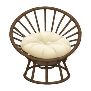 Light brown Papasan chair with cream cushion  sticker