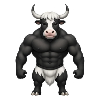 нарисуй черно-белый  бык  sticker