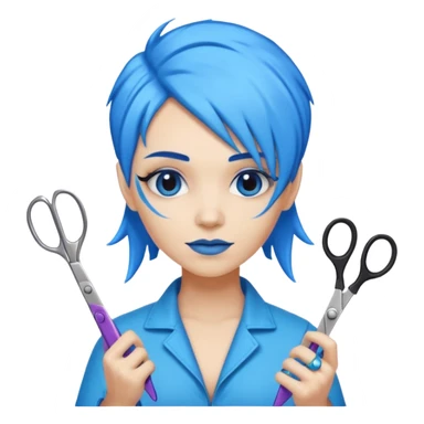 blue mutant hairdresser sticker