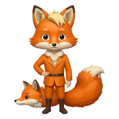 Pequeno Príncipe de corpo inteiro e a raposa sticker