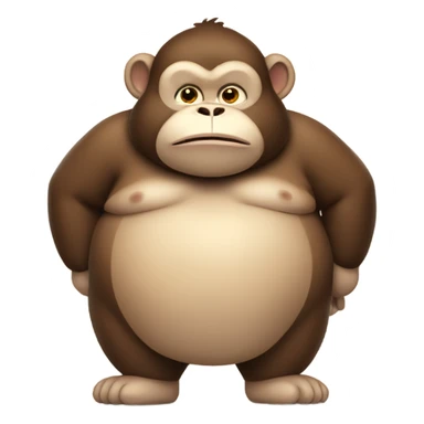 A fat monkey with a big belly  sticker