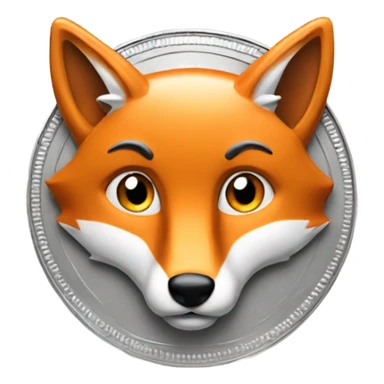 silver coin with a fox sticker