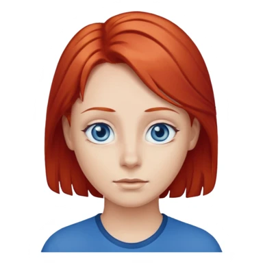 red hair big blue eyes sticker