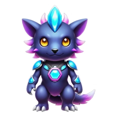 Cute cool colorful dark nebula Digimon-animal-hybrid full body sticker