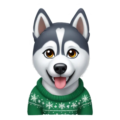 Husky with christmas Pullover  sticker