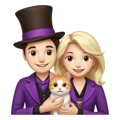 Youmagician couple and their pet cat sticker