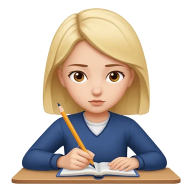 a girl studying sticker