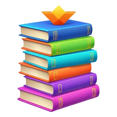 glowing neon stack of books sticker