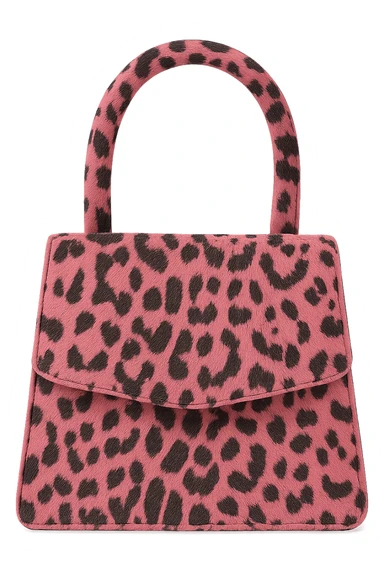 Pink leopard bag, remove background sticker