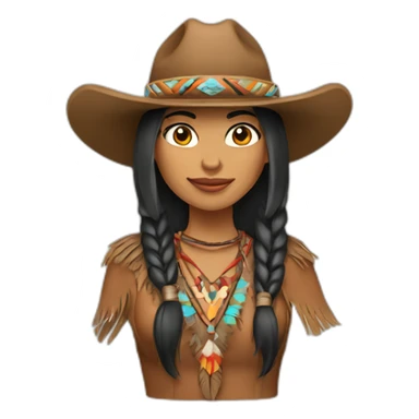 native american cowgirl sticker