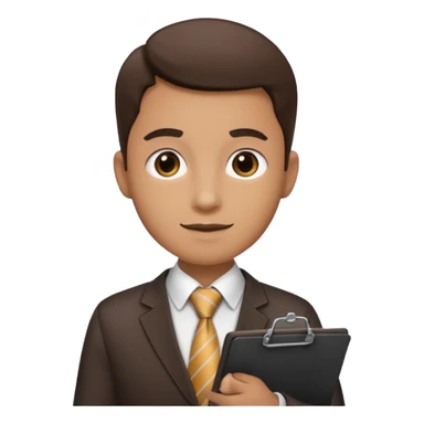 Manager + clipboard + tie, Cafe staff. sticker