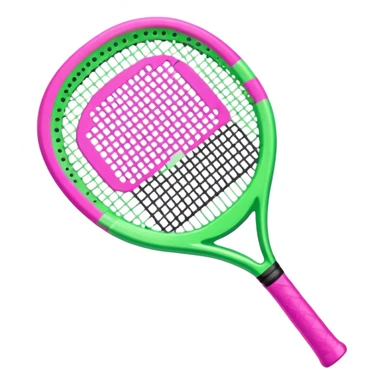 green padel racquet with pink P in the middle sticker