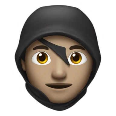 thief with black and white clothe sticker