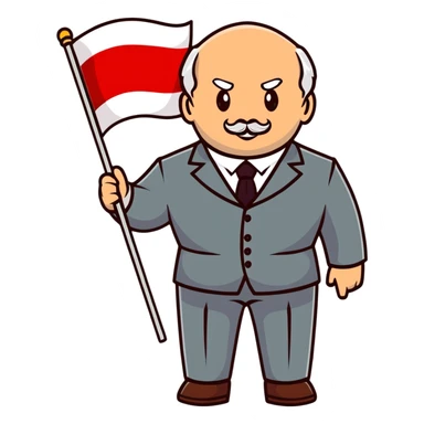 Lukashenko with Belarus flag sticker